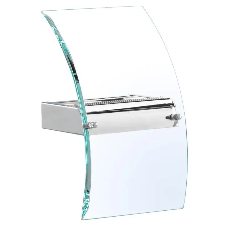 Szybka wysyłka 4115-LED Corridor LED Kinkiet - Bevelled Curved szkło & Chrome Searchlight